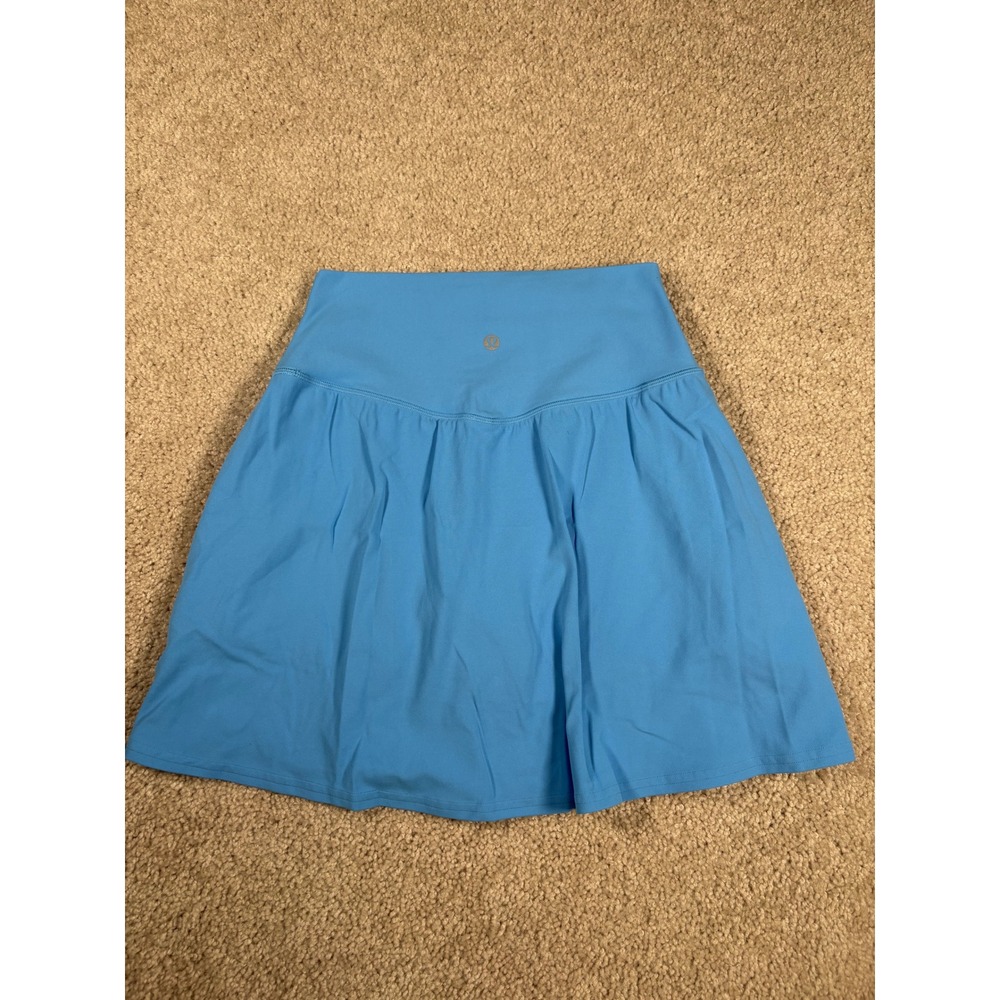 Lululemon Play Off The Pleats Skirt Cyan Blue High Rise Tennis Skort Size 6